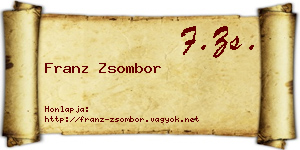 Franz Zsombor névjegykártya